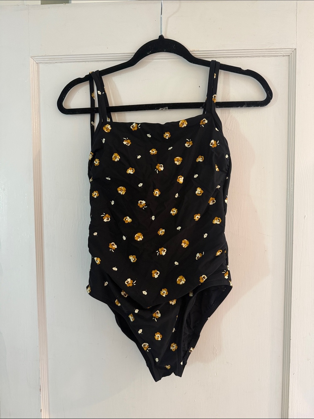 Miracle Black One-Piece Swimsuit with Yellow Floral Print